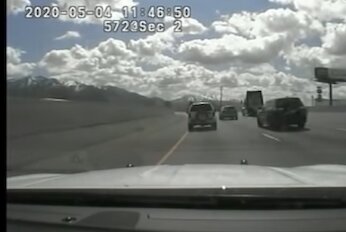 Snippet from the video released by department, shot by dashboard cam of Utah